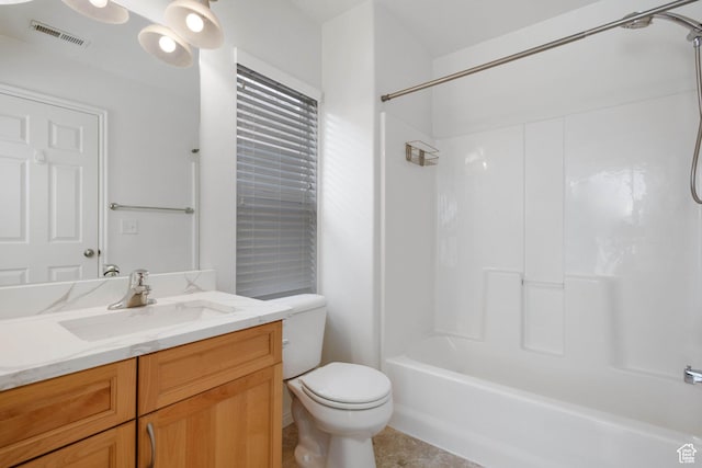 4988 W Currant Dr, South Jordan, UT 84009 - full bath with vanity, toilet, bathtub / shower combination, and tile patterned floors
