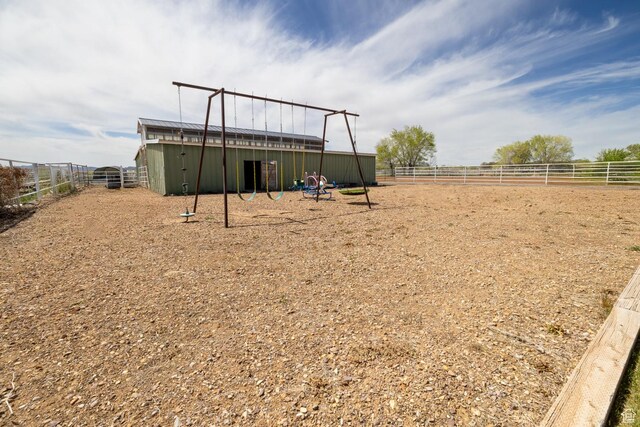 view of community with fence