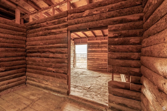 view of unfinished attic