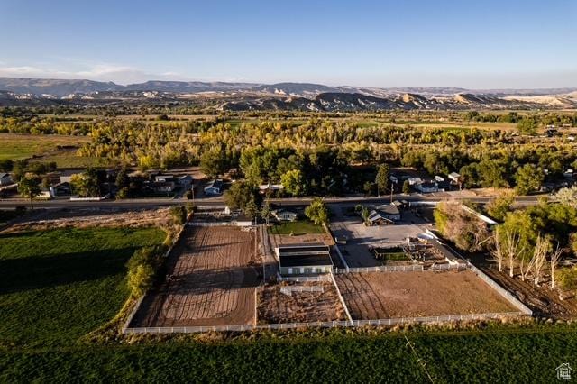 drone / aerial view with a mountain view