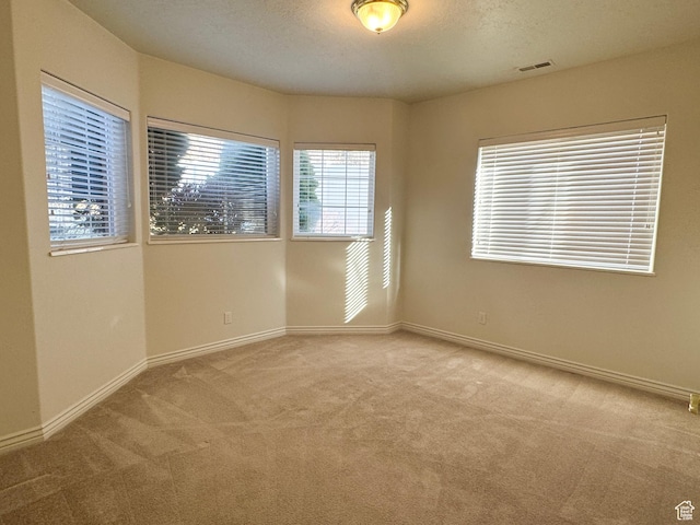 362 S Glen Cir, Fruit Heights, UT 84037 - spare room with baseboards, carpet flooring, a textured ceiling, and visible vents