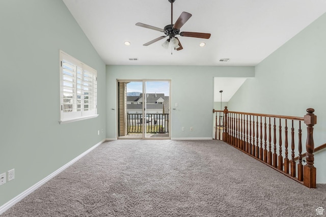 2522 W 500 S Unit 7, Springville, UT 84663 - empty room with baseboards, visible vents, carpet flooring, and a ceiling fan