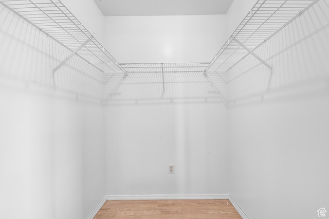 spacious closet with wood finished floors