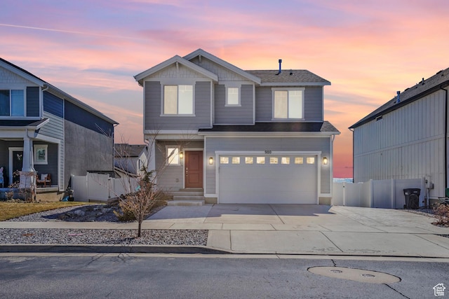 900 E Mecham Ave, Layton, UT 84040 - view of front of property featuring a garage, roof with shingles, concrete driveway, and fence