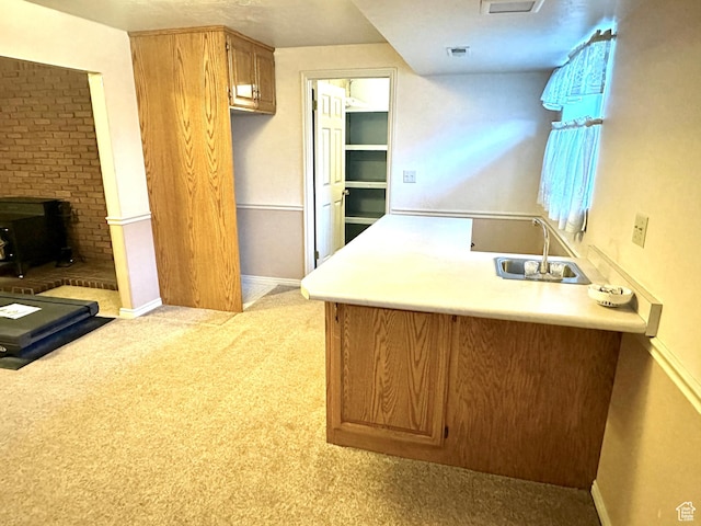 2662 W Toni Lee St, West Jordan, UT 84088 - unfurnished office with baseboards, carpet floors, visible vents, and a sink