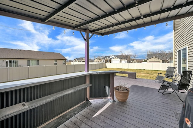 198 S 1130 E, Hyrum, UT 84319 - wooden terrace with a fenced backyard and a residential view