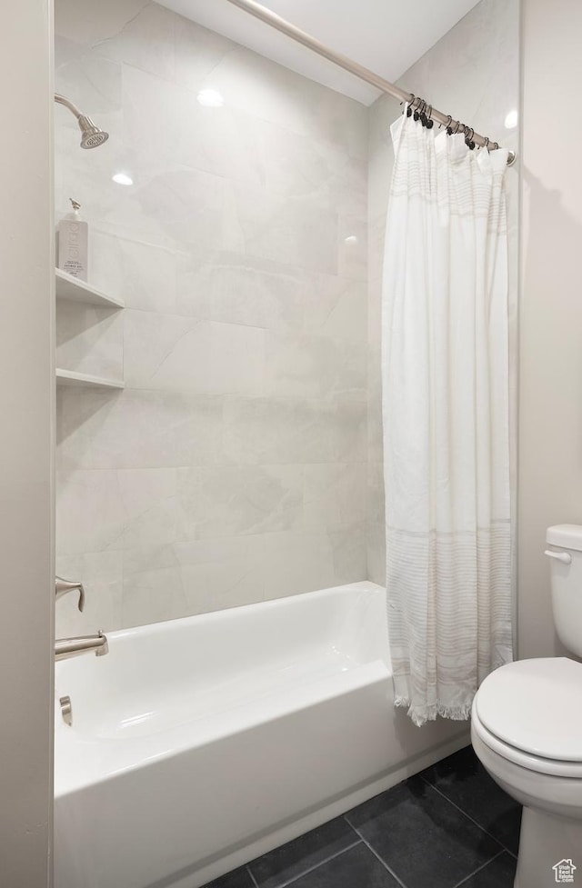 1562 E 3900 S Unit 107, Millcreek, UT 84124 - full bath featuring shower / tub combo with curtain, toilet, and tile patterned flooring