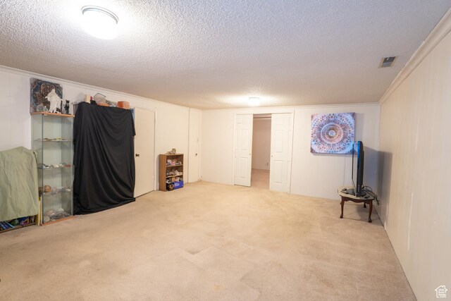4971 S Beaver Brook Ln E Unit 40, Murray, UT 84117 - basement featuring visible vents, carpet, and a textured ceiling