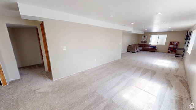 1451 W 925 S, Vernal, UT 84078 - unfurnished living room with light colored carpet and recessed lighting