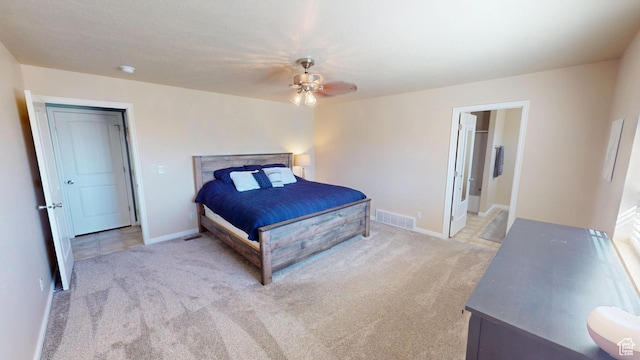 1451 W 925 S, Vernal, UT 84078 - carpeted bedroom featuring baseboards, visible vents, and a ceiling fan