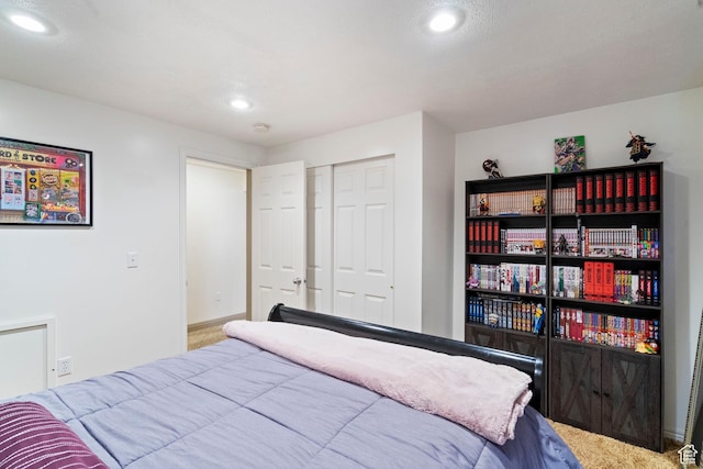 1519 N 2340 W, Clinton, UT 84015 - bedroom with carpet floors, baseboards, a closet, and recessed lighting