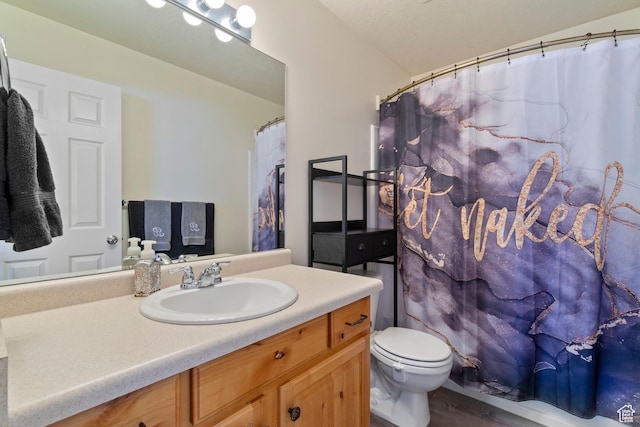 1519 N 2340 W, Clinton, UT 84015 - full bath featuring toilet, vanity, a shower with shower curtain, and wood finished floors