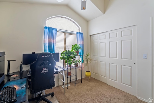1519 N 2340 W, Clinton, UT 84015 - office space with carpet floors, lofted ceiling, and ceiling fan
