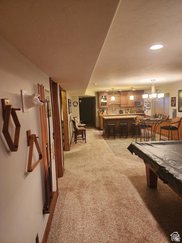4263 W 11475 S, South Jordan, UT 84095 - game room featuring an inviting chandelier, light carpet, and recessed lighting