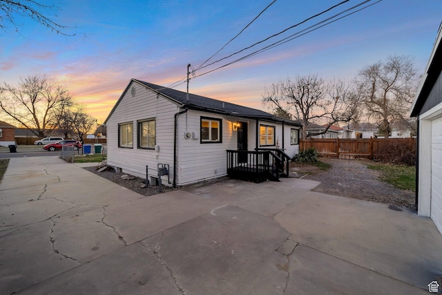 view of front of house with fence