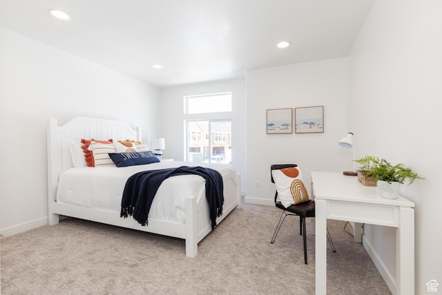 526 N Richland Valley St Unit 10, Garden City, UT 84028 - bedroom featuring baseboards, recessed lighting, and light carpet