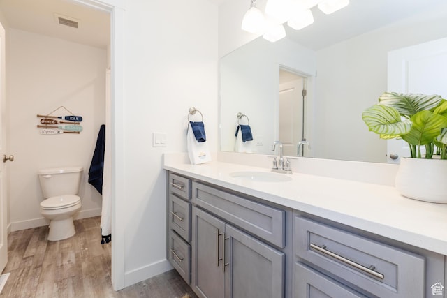 526 N Richland Valley St Unit 10, Garden City, UT 84028 - full bath with vanity, toilet, baseboards, visible vents, and wood finished floors