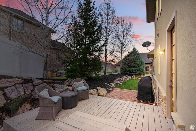 1637 E 2400 N, Layton, UT 84040 - deck at dusk featuring grilling area