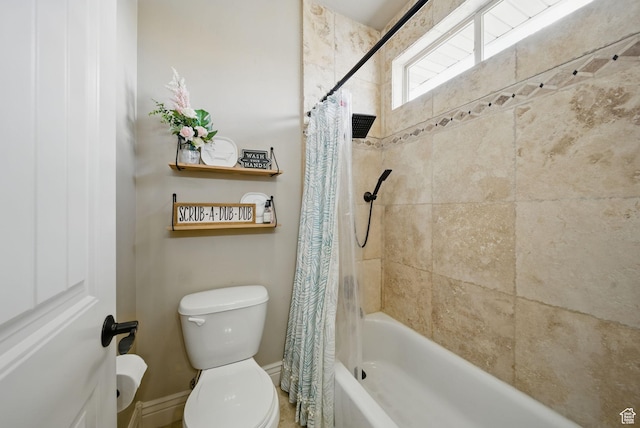 1637 E 2400 N, Layton, UT 84040 - full bath with toilet, shower / bathtub combination with curtain, and baseboards