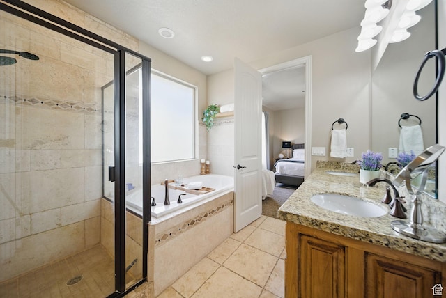 1637 E 2400 N, Layton, UT 84040 - bathroom with a bath, ensuite bath, a sink, and a stall shower