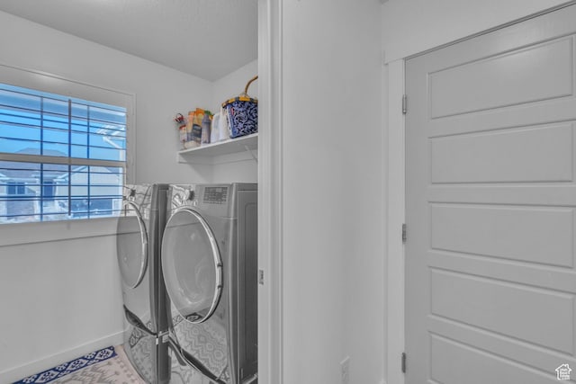 3457 W Blue Crane Dr N, Clinton, UT 84015 - laundry area featuring washer and dryer and baseboards