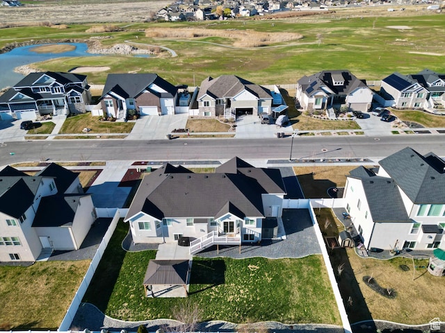 3457 W Blue Crane Dr N, Clinton, UT 84015 - aerial view of residential area featuring a large body of water and a golf club