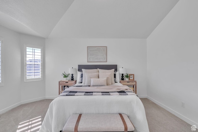 3457 W Blue Crane Dr N, Clinton, UT 84015 - bedroom featuring vaulted ceiling, light carpet, and baseboards