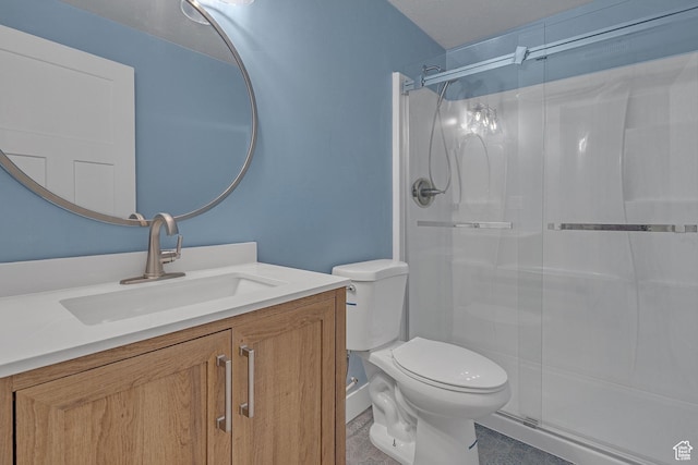 3457 W Blue Crane Dr N, Clinton, UT 84015 - bathroom with toilet, a shower stall, and vanity