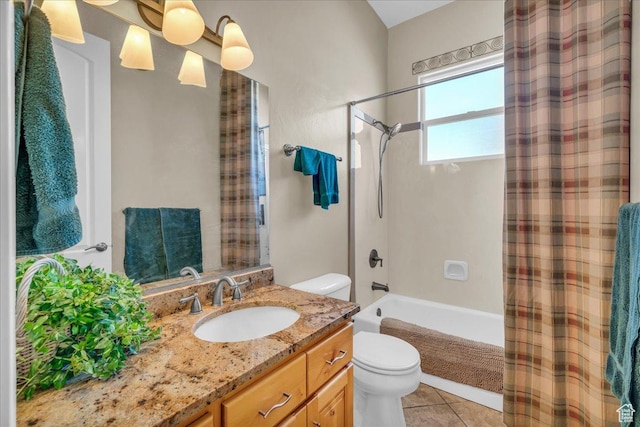 799 N 2600 W, Hurricane, UT 84737 - bathroom with tile patterned floors, shower / bath combination with curtain, toilet, and vanity