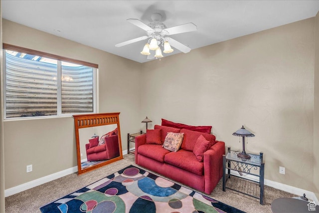 799 N 2600 W, Hurricane, UT 84737 - carpeted living area with baseboards and ceiling fan