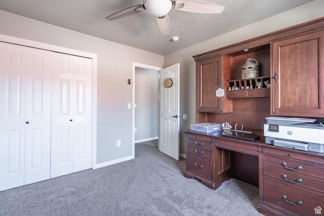 1301 W Indian Hills Dr Unit 59, St George, UT 84770 - office with light carpet, baseboards, and ceiling fan