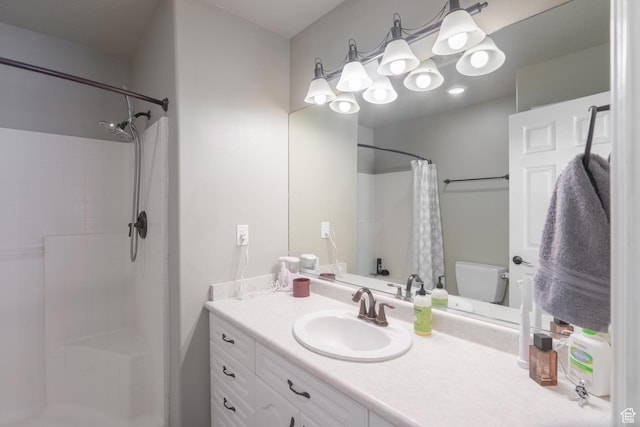 1301 W Indian Hills Dr Unit 59, St George, UT 84770 - bathroom with a shower with shower curtain, toilet, and vanity
