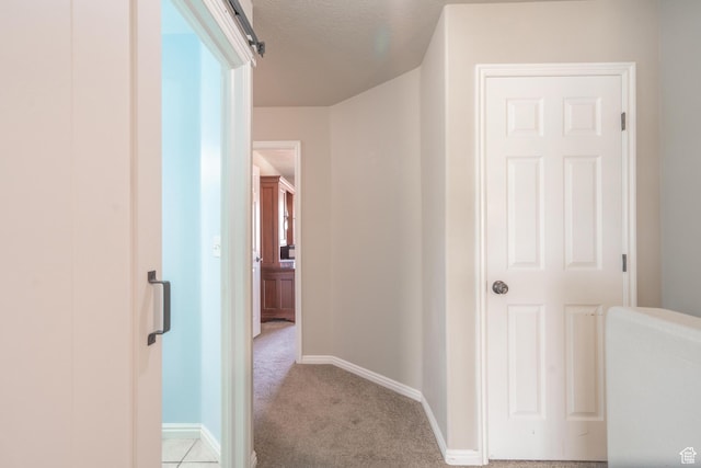 1301 W Indian Hills Dr Unit 59, St George, UT 84770 - corridor featuring baseboards, a textured ceiling, and light carpet