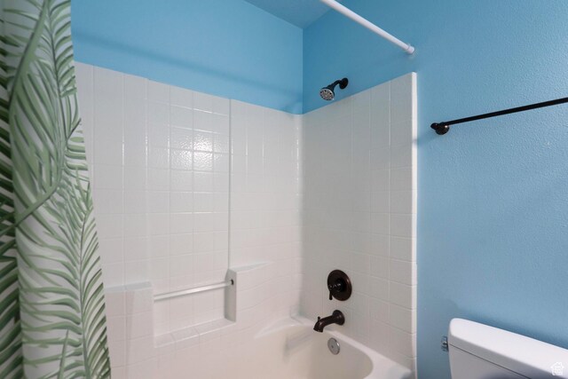 1301 W Indian Hills Dr Unit 59, St George, UT 84770 - bathroom with shower / bathtub combination with curtain and toilet