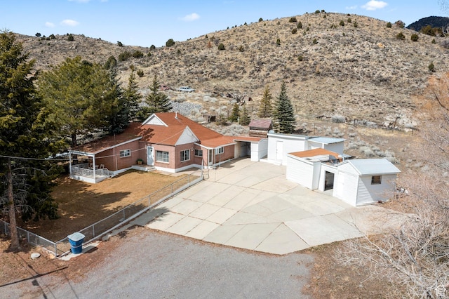 aerial view featuring a mountain view