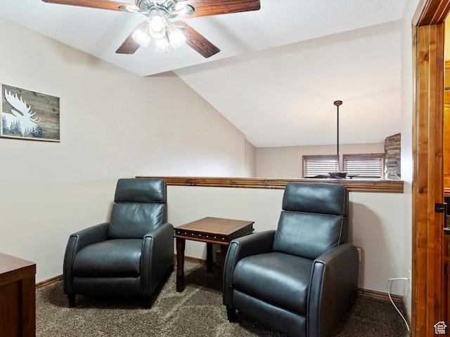 3615 N Wolf Lodge Dr E Unit 109, Eden, UT 84310 - sitting room featuring carpet flooring, baseboards, and ceiling fan