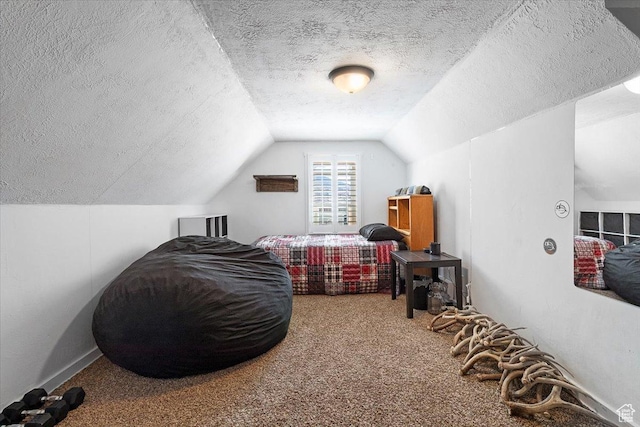 278 S 100 E, Manti, UT 84642 - bedroom featuring vaulted ceiling, carpet floors, and a textured ceiling