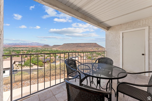 balcony with a mountain view