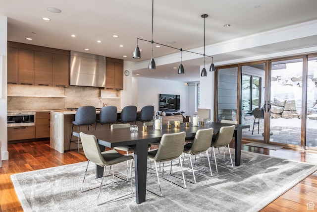 2908 W Deer Pointe Dr, Heber City, UT 84032 - dining space with wood finished floors and recessed lighting