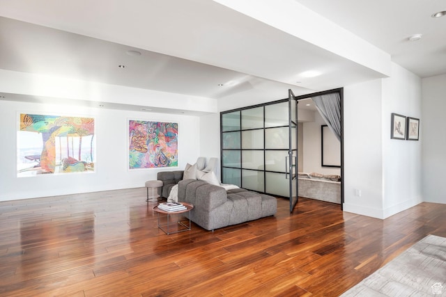 2908 W Deer Pointe Dr, Heber City, UT 84032 - sitting room with recessed lighting, baseboards, and wood finished floors