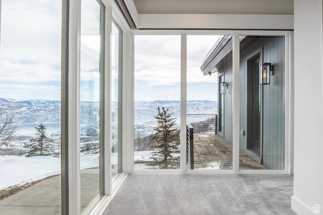2908 W Deer Pointe Dr, Heber City, UT 84032 - unfurnished sunroom featuring a mountain view