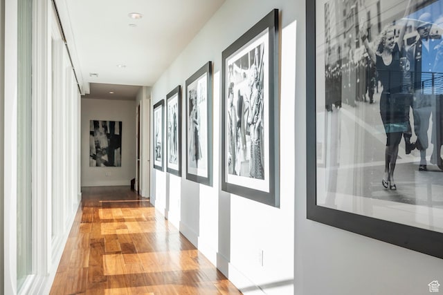 2908 W Deer Pointe Dr, Heber City, UT 84032 - hallway with baseboards and wood finished floors