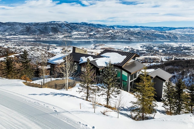 2908 W Deer Pointe Dr, Heber City, UT 84032 - snowy aerial view with a mountain view