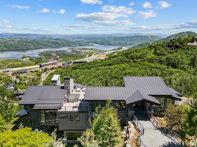 2908 W Deer Pointe Dr, Heber City, UT 84032 - view from above of property featuring a water and mountain view and a forest