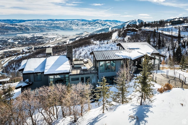 2908 W Deer Pointe Dr, Heber City, UT 84032 - snowy aerial view with a mountain view