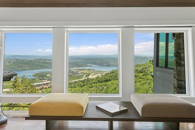 2908 W Deer Pointe Dr, Heber City, UT 84032 - sunroom featuring a water and mountain view