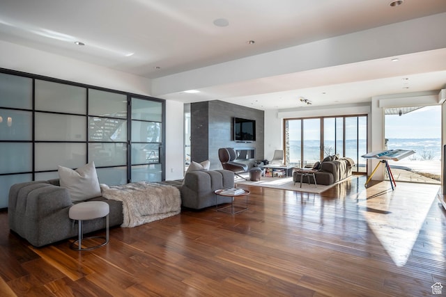 2908 W Deer Pointe Dr, Heber City, UT 84032 - living room with wood finished floors and recessed lighting