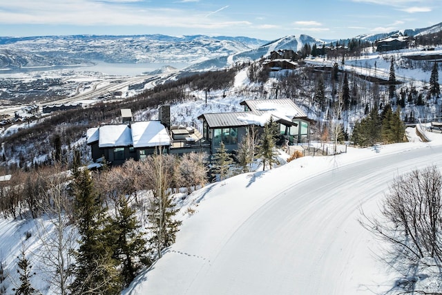 2908 W Deer Pointe Dr, Heber City, UT 84032 - snowy aerial view with a mountain view