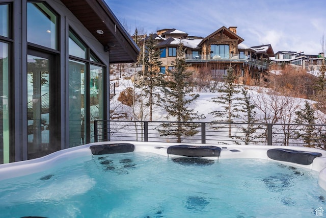 2908 W Deer Pointe Dr, Heber City, UT 84032 - snow covered pool with a hot tub