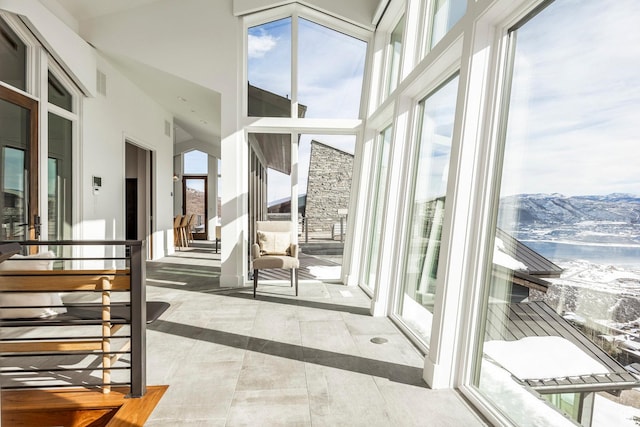 2908 W Deer Pointe Dr, Heber City, UT 84032 - sunroom with a mountain view, visible vents, and a healthy amount of sunlight